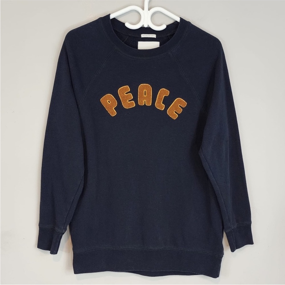 American Eagle Black & Orange Peace Crewneck Sweatshirt Size Medium Cotton - Picture 3 of 12
